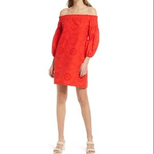 Vince Camuto Long Sleeve Eyelet Dress (Size 8)